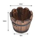 Wooden Round Barrel Planter Flower Pots Home Office Garden Decor U6 A5E5 We B3U6
