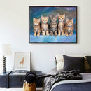 5D DIY Full Drill Diamond Painting Looking Cats Cross Stitch Embroidery Kit