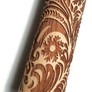 Snowflake Rattan Rolling Pin Wooden Rolling Pin Christmas Rolling Pin with