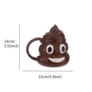 1X(Funny Poop Ceramic Mug Cartoon Smile Coffee Milk Mug Porcelain Water Cup