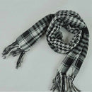 Unisex Scarf Cotton Lightweight Plaid Tassel Arab Desert Shemagh,Black X9Z8