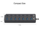 USB Hub 3.0 5Gbps High Speed 7 Port USB 3.0 Hub Splitter On/Off Switch for