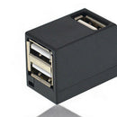 3 Port USB2.0 Hub High Speed Splitter Plug and Play Bus Adapter Extender Black
