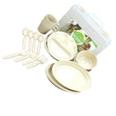 24 Pieces Picnic Camping Outdoor Plastic Reusable Tableware Dishes Set