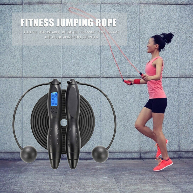 Digital Counting Jump Rope w/ Calories Counter Timer Cordless Skipping Rope A