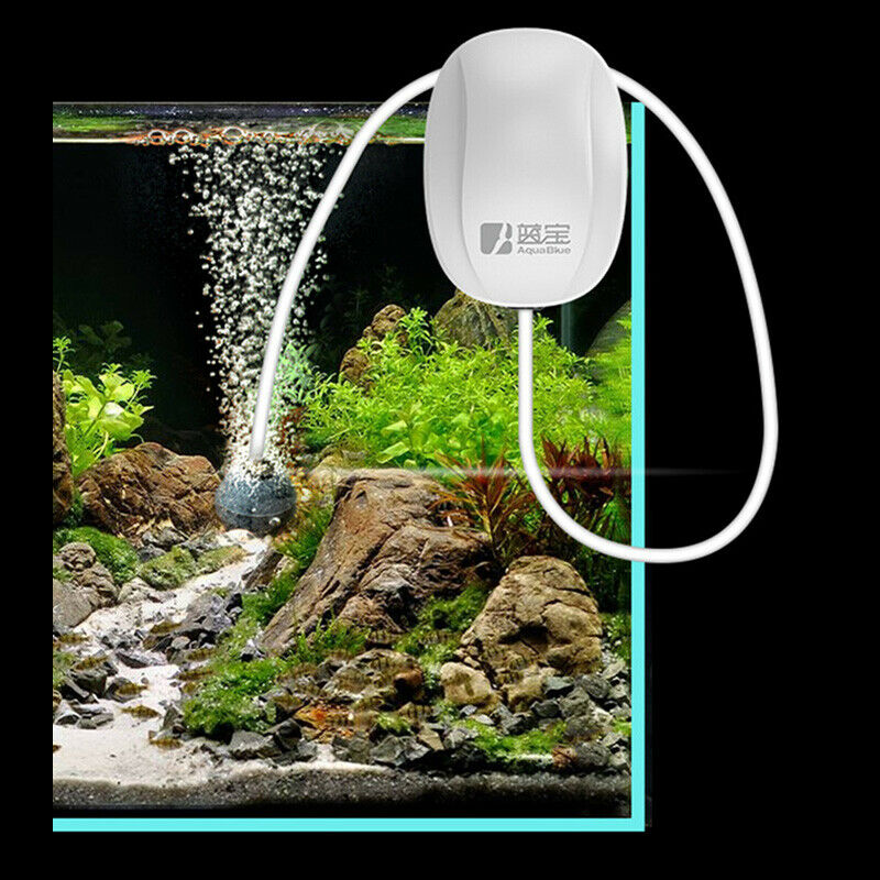 AquaBlue 3W Silent Portable Air Pump Fish Tank Increasing Oxygen Pump Fish