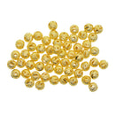 50x 8mm Hollow Filigree Solid Brass Round Spacer Loose Beads Jewelry Finding