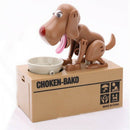 White Electronic Cartoon Robot Dog Money Box Money Bank Automatic Shawl Coi