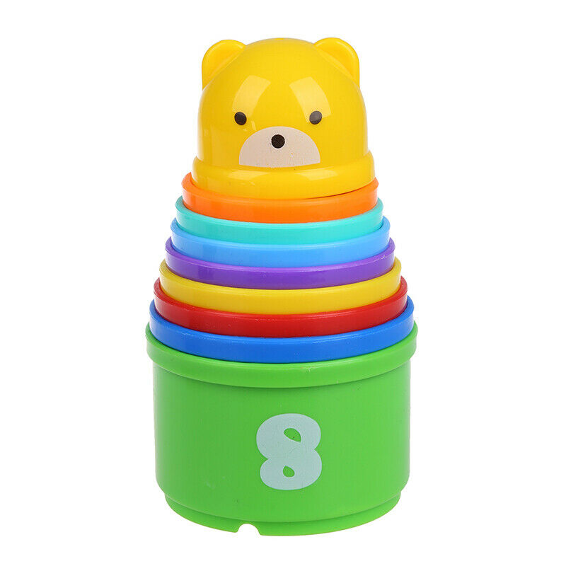 9 Stacking Stacks Learning Count Number Cups Tower Baby and Toddler Activit E5G1