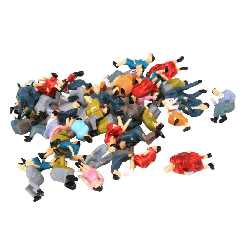 50pcs O Gauge Models Railway Painted Train Figures Seated People Scale 1:42