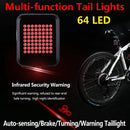USB Rechargeable Bike Tail Light,80 Lumens 64 LED Light Beads Bicycle Turn