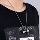 Dumbbell Pendant Bodybuilding Fitness Necklace Small Size Black Crossfit Ba