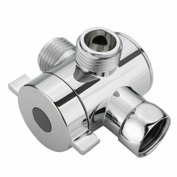 1/2 inch 3-Way T-adapter Diverter Valve Adjustable Shower Head Arm Mounted