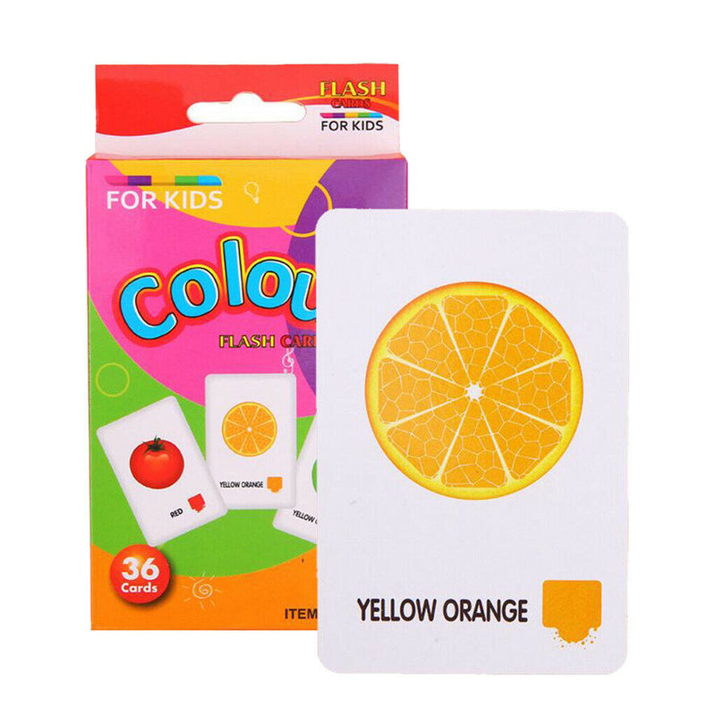36 Pieces Preschool Educational Flash Cards for Kids Color