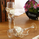 2Ps/Set Crystal Wedding Toasting Champagne Flutes Glasses Drink Cup Party M