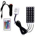 1Pcs Car Interior 5050 SMD 9LEDs x 4 Hard RGB LED Strip Lights 12V IR Controller