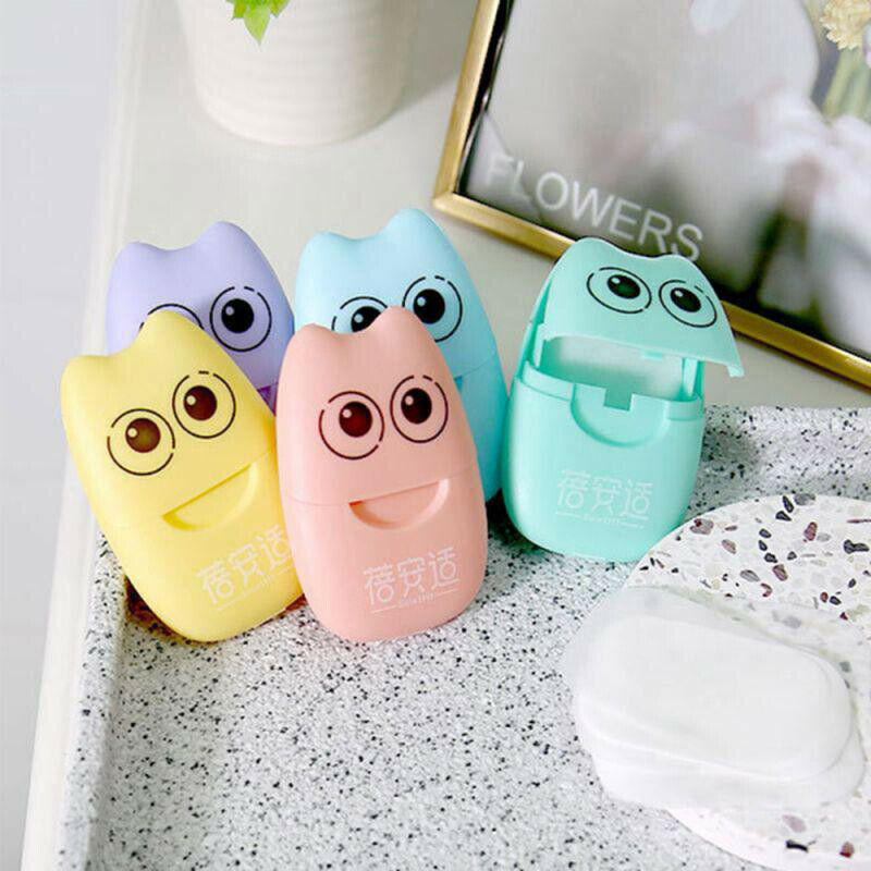 20pcs/set Disposable Paper Soap Travel Portable Hand Washing Box SY Ew