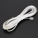 White 6P2C RJ11 Long 6m (20 ft) Phone Extension Cord RJ11 White RJ11 6P2C m N9E5