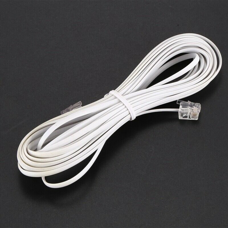 White 6P2C RJ11 Long 6m (20 ft) Phone Extension Cord RJ11 White RJ11 6P2C m N9E5