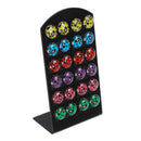 12 Pairs Women Colorful Round Ear Studs Earrings Jewelry-Leopard Stripes