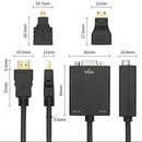 3 in1 HDMI Male To VGA Adapter Convertor Cable + Micro-HDMI to HDMI