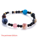 Universe Solar System Galaxy Nine Planets Stone Beads Braided Bracelet Gift BX