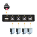 Metal USB Hub USB Splitter Manual Sharing Switch 4Port Computer Peripherals