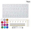 74PCS Handmade Crystal Glue Capital Letter Mould Mold Jewelry Kit Mold Set P2L3