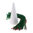 20cm Cone Shape Christmas Tree Styrofoam Foam + 40x Red Green Tinsel Stems