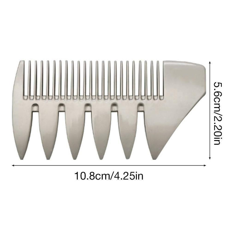 Mens Retro Double-sided Wide Tooth Metal Beard Comb Hair Comb Styling Tool