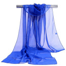 Women's Scarf Long Solid Color Chiffon Shawl Wrap Scarves Beach Soft Sun Pr J8T2