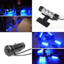 4x 3 LED Blue Car Interior Light 12V Glow Decorative Atmosphere Lights Lamp ME