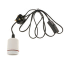 UK Plug Ceramic Heat Emitter Reptile Light Base Brooder Lamp Holder Socket