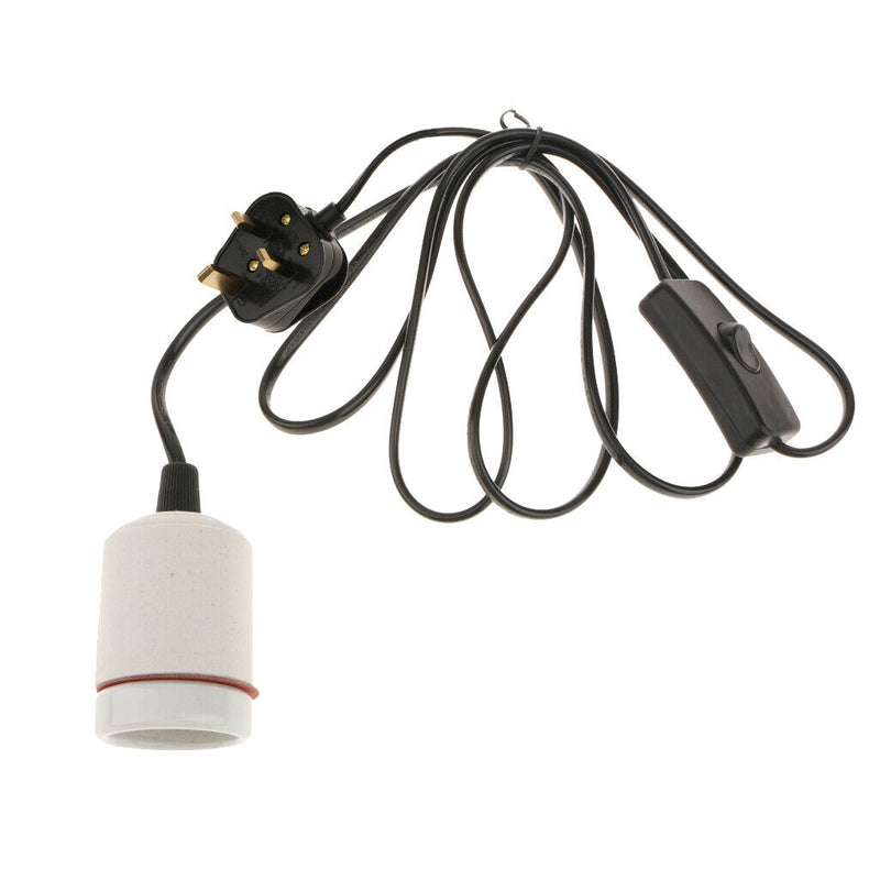 UK Plug Ceramic Heat Emitter Reptile Light Base Brooder Lamp Holder Socket