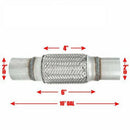 Exhaust Flex Pipe Stainless Steel Double Braid 2 X 6 Inch with Ends 10 Inch E7K4