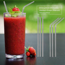 Drinking Straws 304 Stainless Steel Bent Straight Straw with Cleaning Brush
