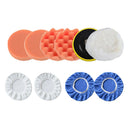10pcs 5 Inch Sponge Buffing Polishing Pad Kit for Car Polisher w/ Drill Adapter
