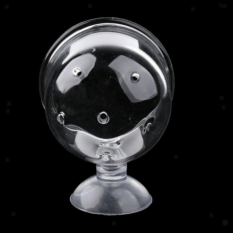 2Pcs Aquarium Fish Tank Feeding Glass Cup Aquatic Plant Crystal Holder Feeder