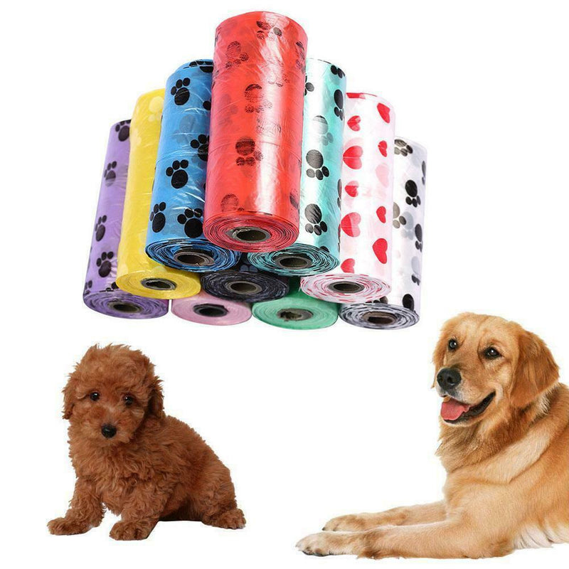 1 Roll/15bags Dog Pet Puppy Poo Poop Waste Toilet Strong Large Bags Color Random