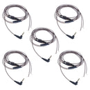 5Pack 3.5mm Right Angle Plug Audio Cable Cord with Mic for Earphone Earpiece
