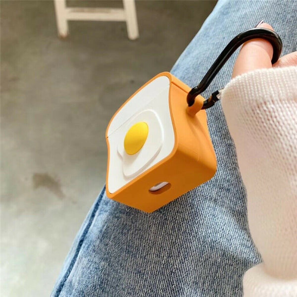 Toast Egg Bluetooth Earphone Case Cover Soft Silicone Protective For AirPods Int