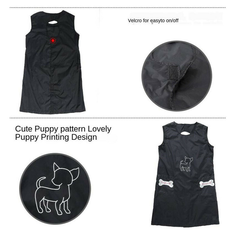 Waterproof Sleeveless Pet Grooming Apron Lovely Pet Shop Workwear Smock M