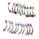 20pcs Colorful Stainless Steel Cone Barbell Curved Eyebrow Rings Bars Pierc G8A8