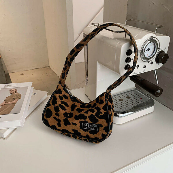 Animal Pattern Women Underarm Shoulder Bag Women Travel Handbags (Leopard)