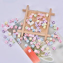 Mixed 6mm Acrylic Beads 100pc Square Alphabet Letter Charms DIY Jewelry MakinME
