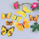 12pcs PVC Butterfly Wall Stickers Wedding Party Butterflies  Decr Yellow