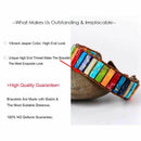 Chakra Bracelet Jewelry Handmade Multi Color Natural Stone Tube Beads Leath A9A4