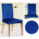 Stretch Short Dining Room Chair Seat Cover Slipcovers Removable Dark Blue