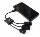Chic 3in1 Micro USB HUB Male to Female and Double USB 2.0 Host OTG Adapter Cable