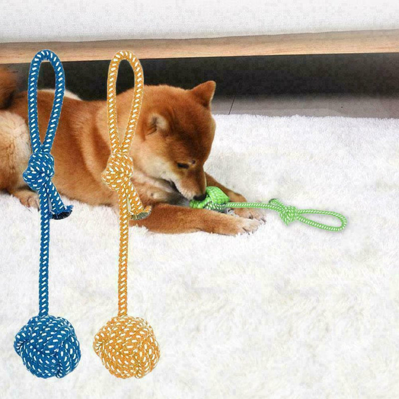 Dog Chew Toys Play Puppy Knot Fun Tough Strong Throw Bite Rope Fetch Cotton M0U2
